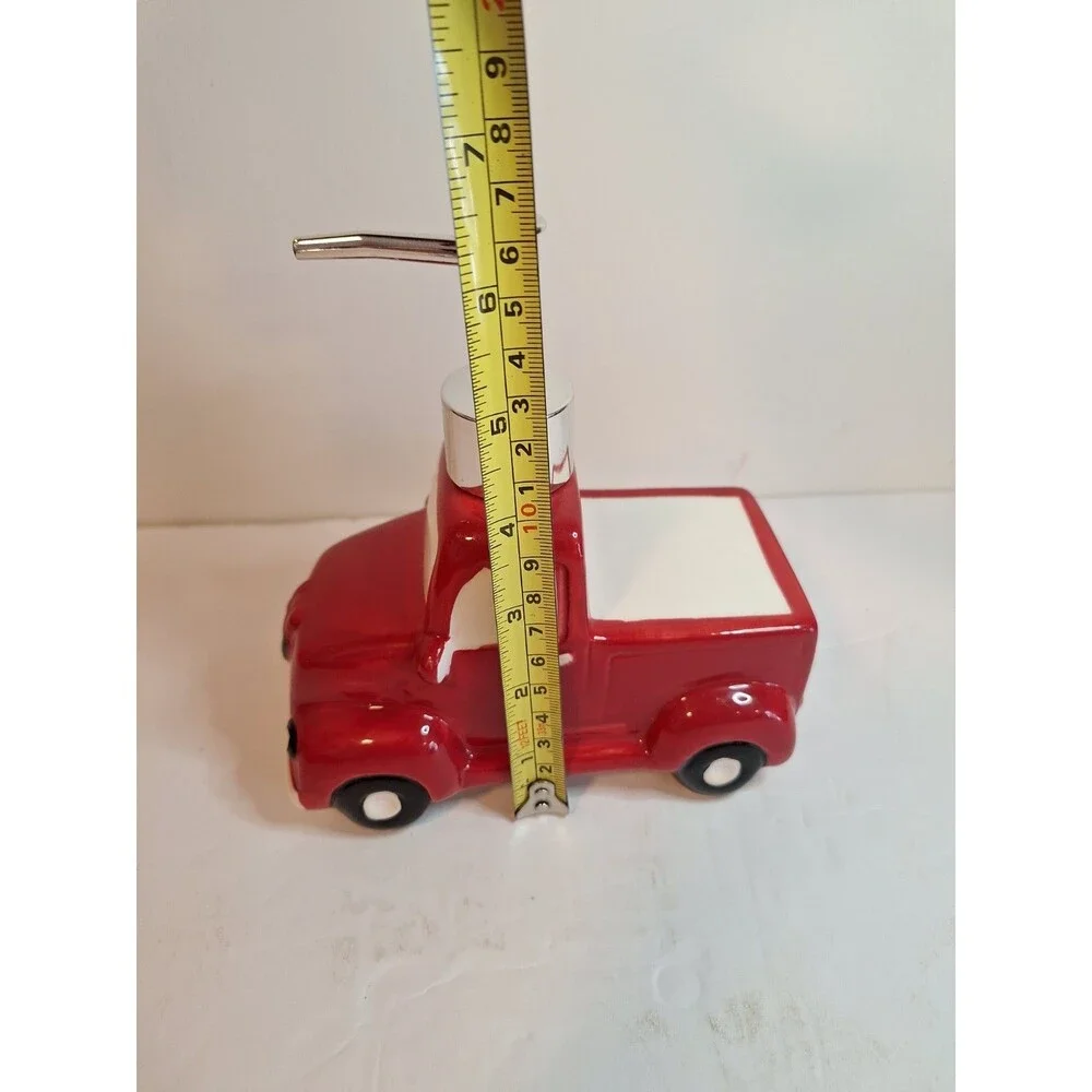 Holiday Ceramic Red Maroon Truck Soap Lotion Pump Dispenser New Without Box